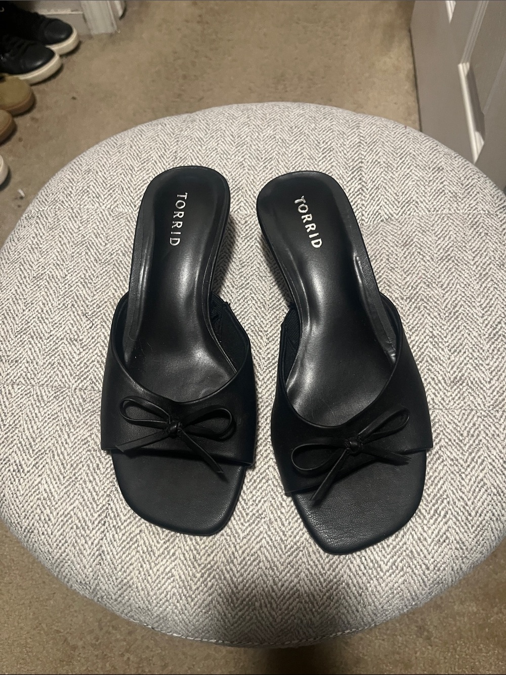 torrid Black Slide Mules with Bow Detail